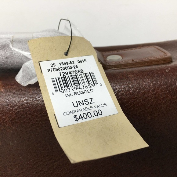 Wilsons Leather New York Rugged Portfolio Briefcase, OS - Brown - Picture 5 of 11